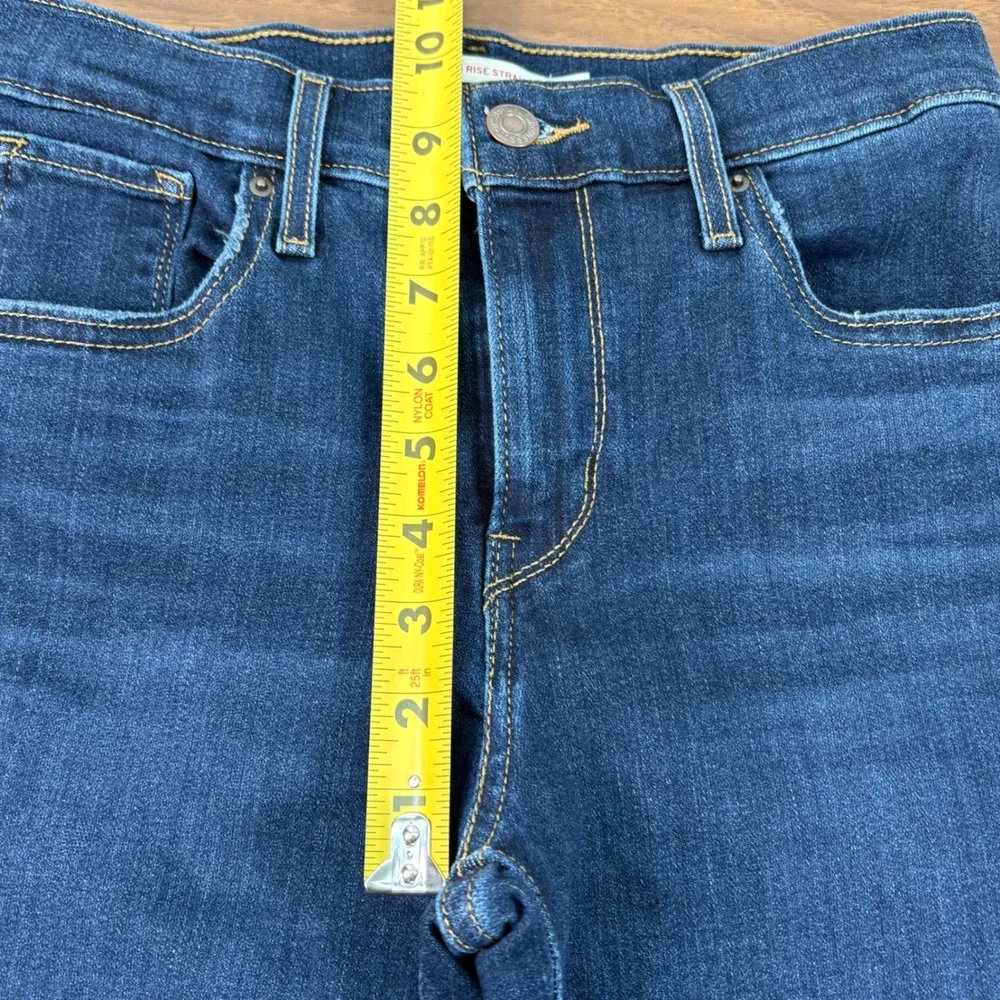 Levis 724 High Rise Straight Jeans 26x27 Dark Wash Raw Hem 18883-0151‎ Womens